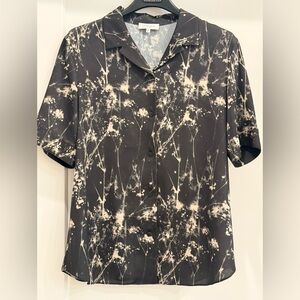 Lafayette 148 New York Black and Cream Patterned Shirt